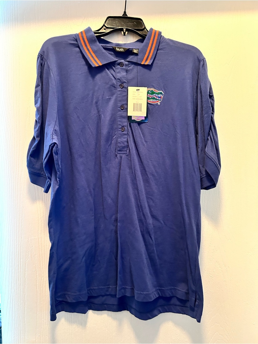 University of Florida Blue Polo with Orange-Trim Collar 4x